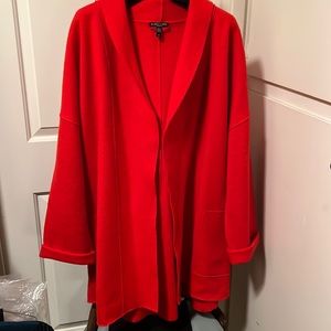 Eileen Fisher Red wool kimono jacket